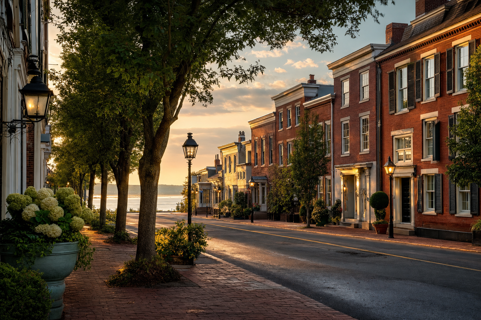 A historic Main Street in Fairfield County, Connecticut